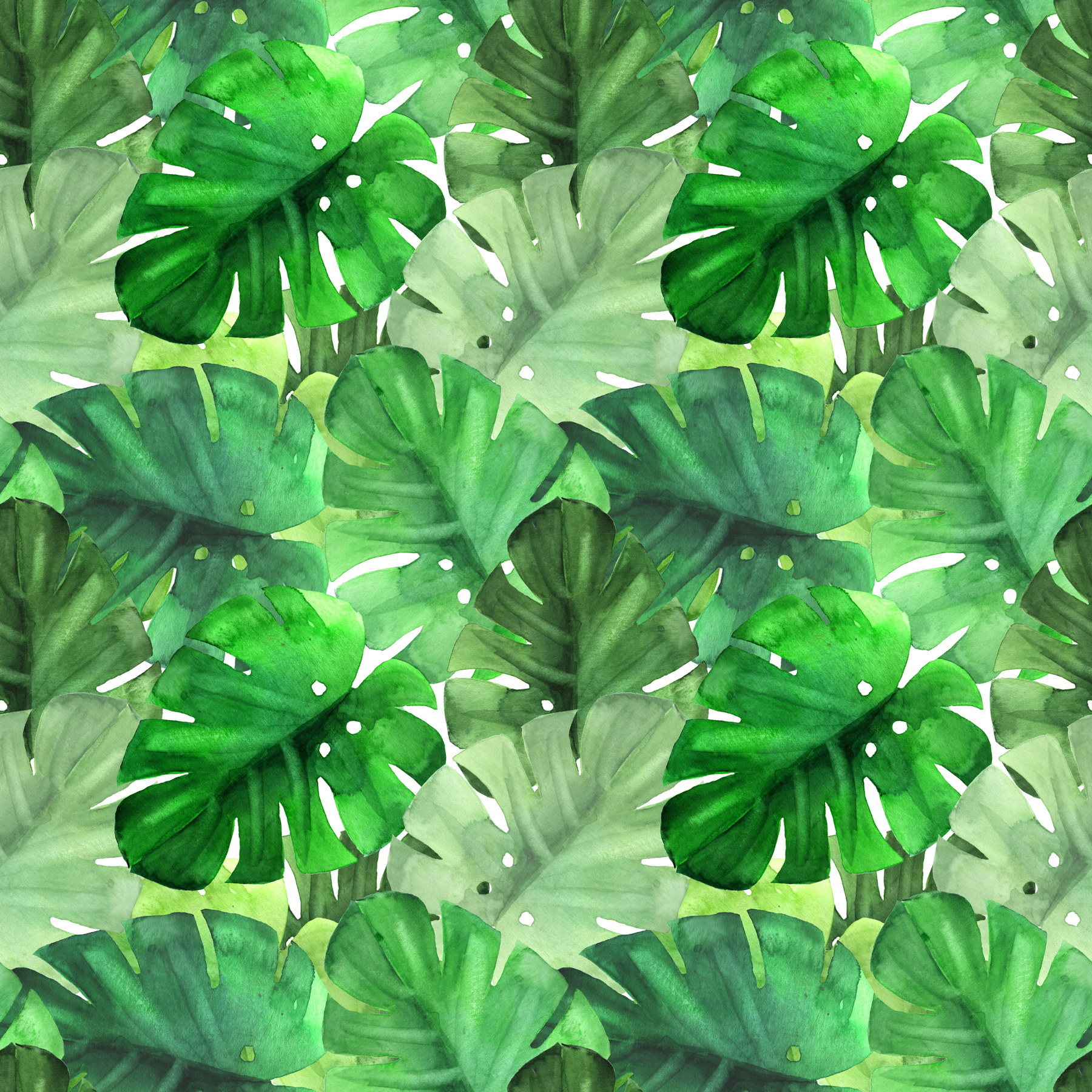Seamless Tropical Pattern. Watercolor Illustration
